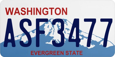 WA license plate ASF3477