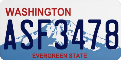 WA license plate ASF3478