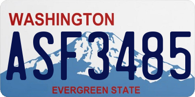 WA license plate ASF3485