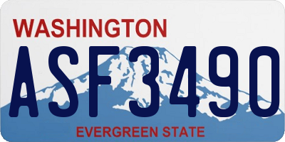 WA license plate ASF3490
