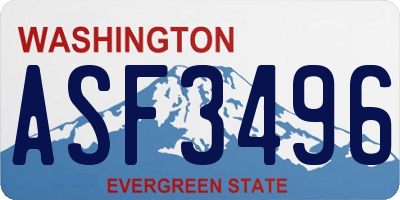 WA license plate ASF3496