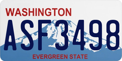 WA license plate ASF3498