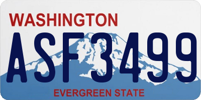 WA license plate ASF3499