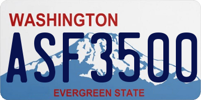 WA license plate ASF3500