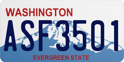 WA license plate ASF3501