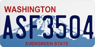 WA license plate ASF3504