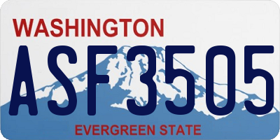 WA license plate ASF3505