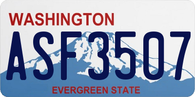 WA license plate ASF3507