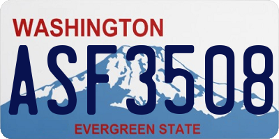 WA license plate ASF3508