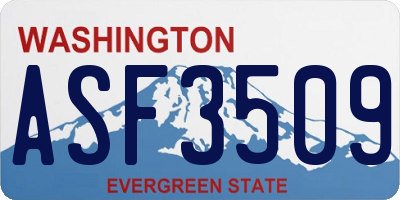 WA license plate ASF3509