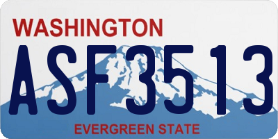 WA license plate ASF3513
