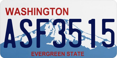 WA license plate ASF3515