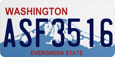 WA license plate ASF3516