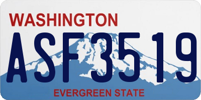 WA license plate ASF3519