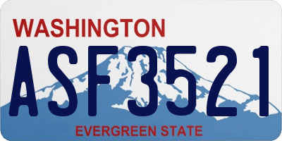WA license plate ASF3521