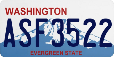WA license plate ASF3522