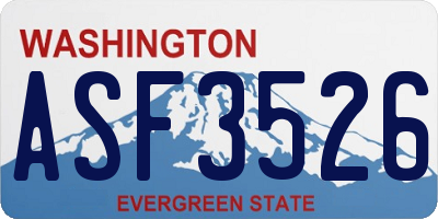 WA license plate ASF3526