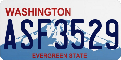 WA license plate ASF3529