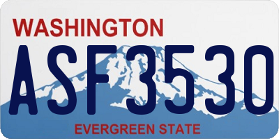 WA license plate ASF3530