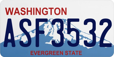 WA license plate ASF3532