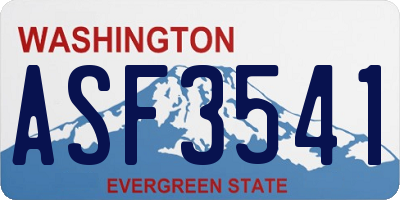 WA license plate ASF3541