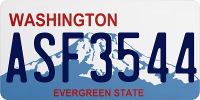 WA license plate ASF3544