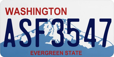 WA license plate ASF3547