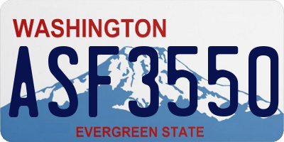WA license plate ASF3550