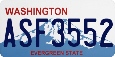 WA license plate ASF3552