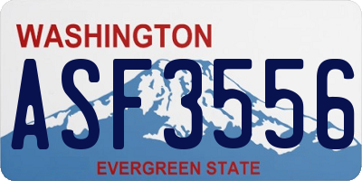 WA license plate ASF3556