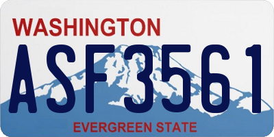 WA license plate ASF3561