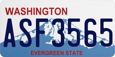 WA license plate ASF3565