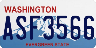 WA license plate ASF3566