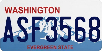 WA license plate ASF3568
