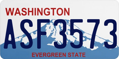 WA license plate ASF3573