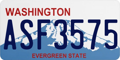 WA license plate ASF3575