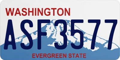 WA license plate ASF3577