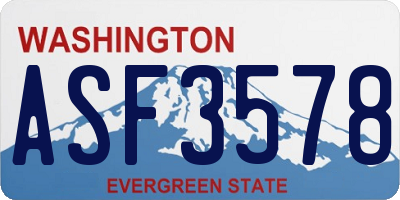 WA license plate ASF3578
