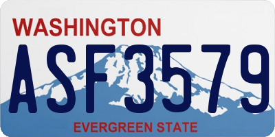 WA license plate ASF3579