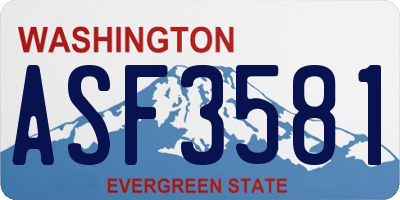 WA license plate ASF3581