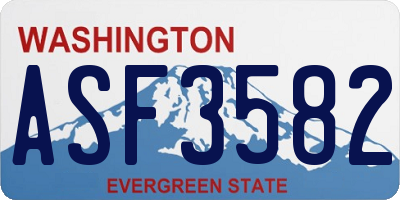 WA license plate ASF3582