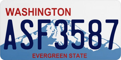 WA license plate ASF3587