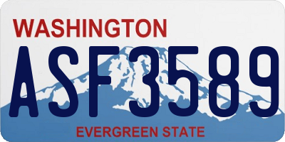WA license plate ASF3589
