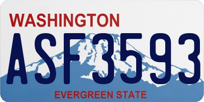 WA license plate ASF3593
