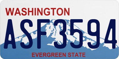 WA license plate ASF3594