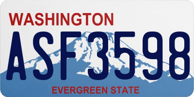 WA license plate ASF3598