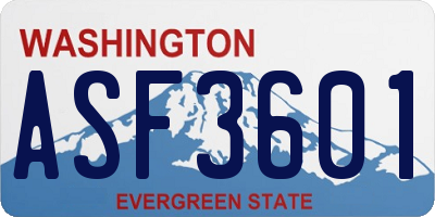 WA license plate ASF3601