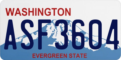 WA license plate ASF3604