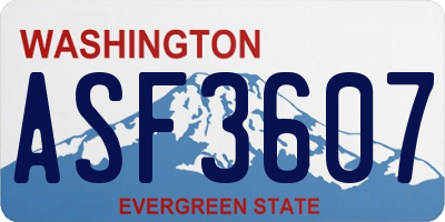 WA license plate ASF3607