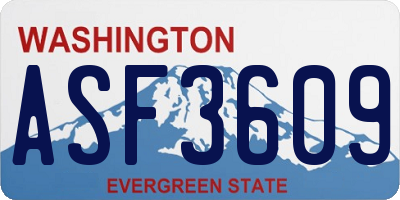 WA license plate ASF3609